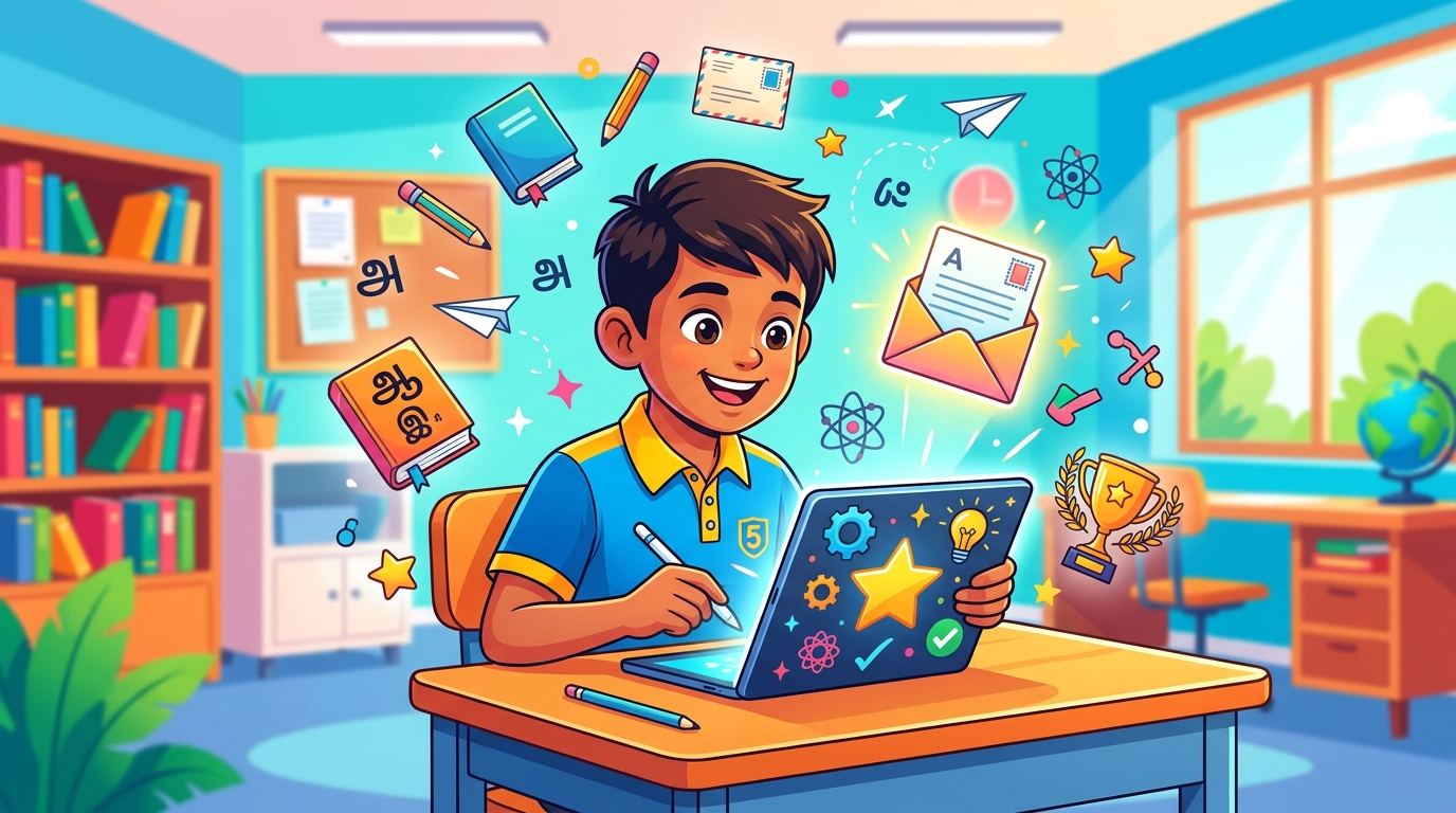 Grade 05 - தம்பிக்கு ஒரு கடிதம்: தமிழ் இலக்கணமும் பாடப்பகுதிகளும் - வினாடி வினா